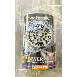 Waterpik PowerPulse Therapeutic Strength Massage 6-Spray Modes Shower Head NEW